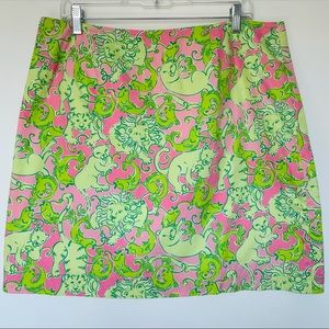 Lilly Pulitzer Catfish Skirt 100% Cotton Size 14